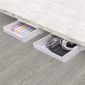 Under Desk Storage Drawer Organizer Slide Out Hidden Adhesive Desktop Table Tray